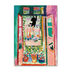 Colorful painting of a room with a black cat, vibrant colors, and abstract style.