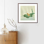 Frog on a Lotus Leaf Unframed Canvas Print Ohana Kosan
