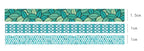 Two strips of decorative tape with leaf patterns and measurements.