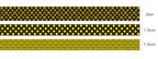 Decorative tape with gold patterns on a white background