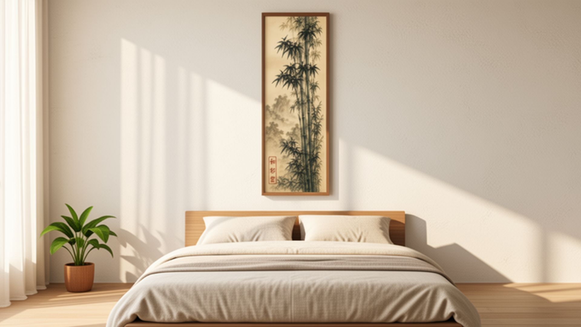 Bamboo Ink Wash Painting Printable Wall Art