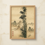 Bamboo Ink Wash Painting Printable Wall Art