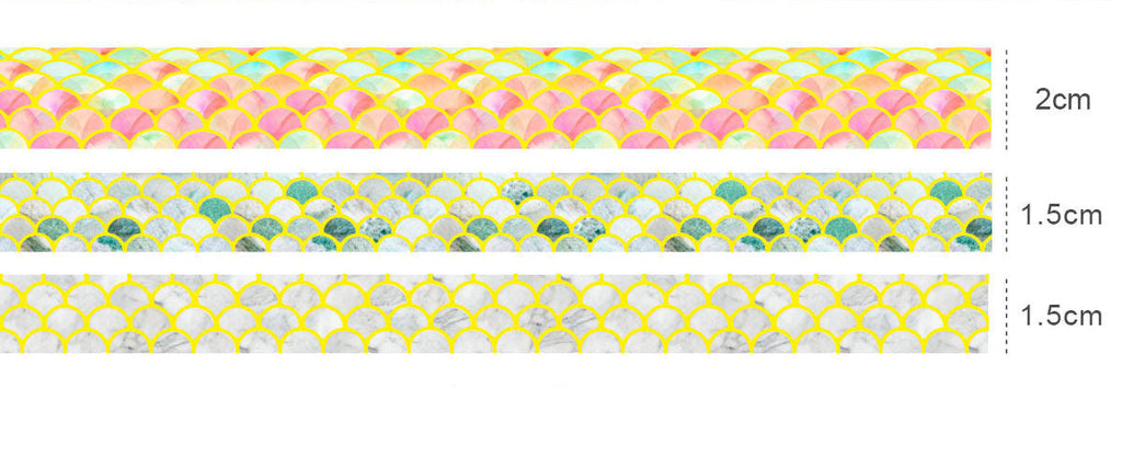 Seigaiha Gold Foil Washi Tape 3 Rolls Set