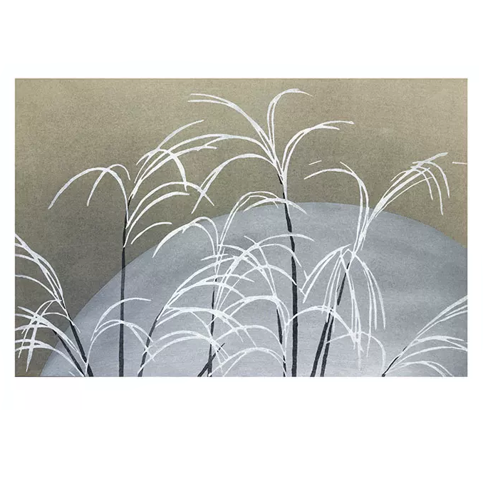 Kamisaka Sekka Ukiyo-e Zen Style Canvas Print Moon & Grasses