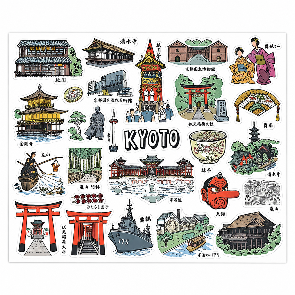Kyoto Hot Tourist Spots Notebook Stickers