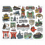 Kyoto Hot Tourist Spots Notebook Stickers