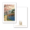 Two cards with a scenic illustration of a bridge and cherry blossoms, featuring the brand 'For Reccollections'.