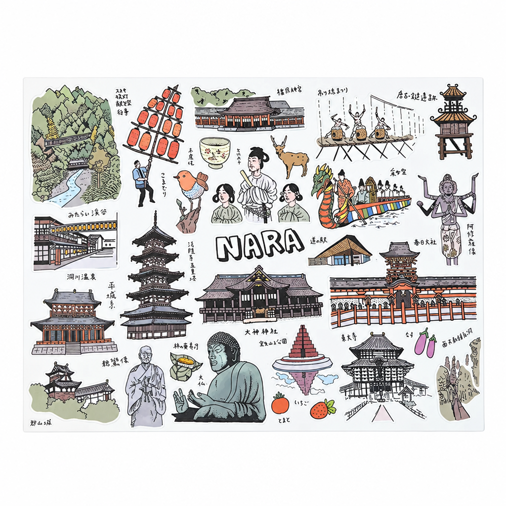Nara Hot Tourist Spots Notebook Stickers