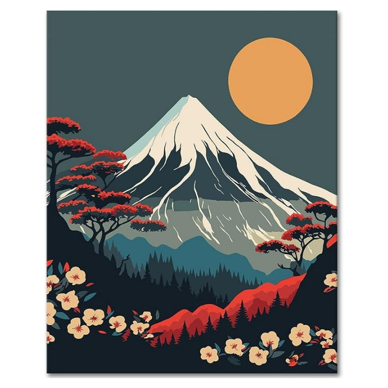 Mount Fuji Blossom Unframed Canvas Print