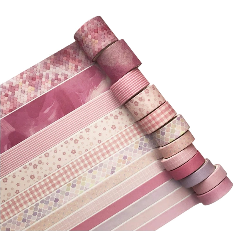 Pink Pastel Decorative Washi Tape 12 Rolls Gift Set