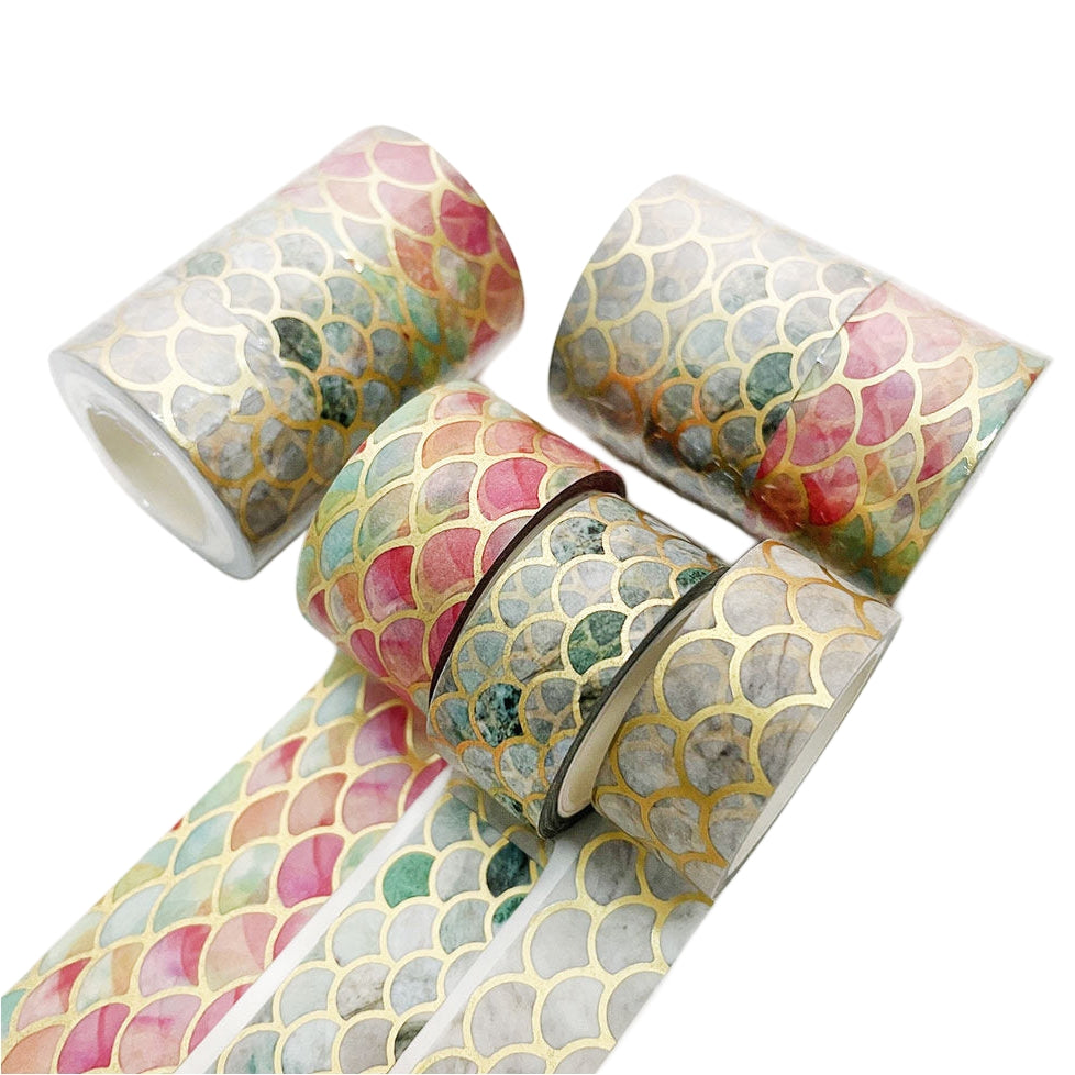 Seigaiha Gold Foil Washi Tape 3 Rolls Set