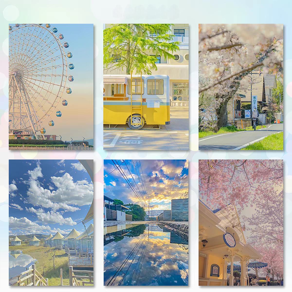 Spring Japan & Sakura Postcards 6 Pieces