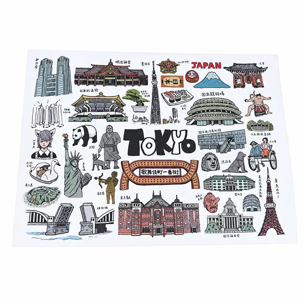 Tokyo Hot Tourist Spots Notebook Stickers