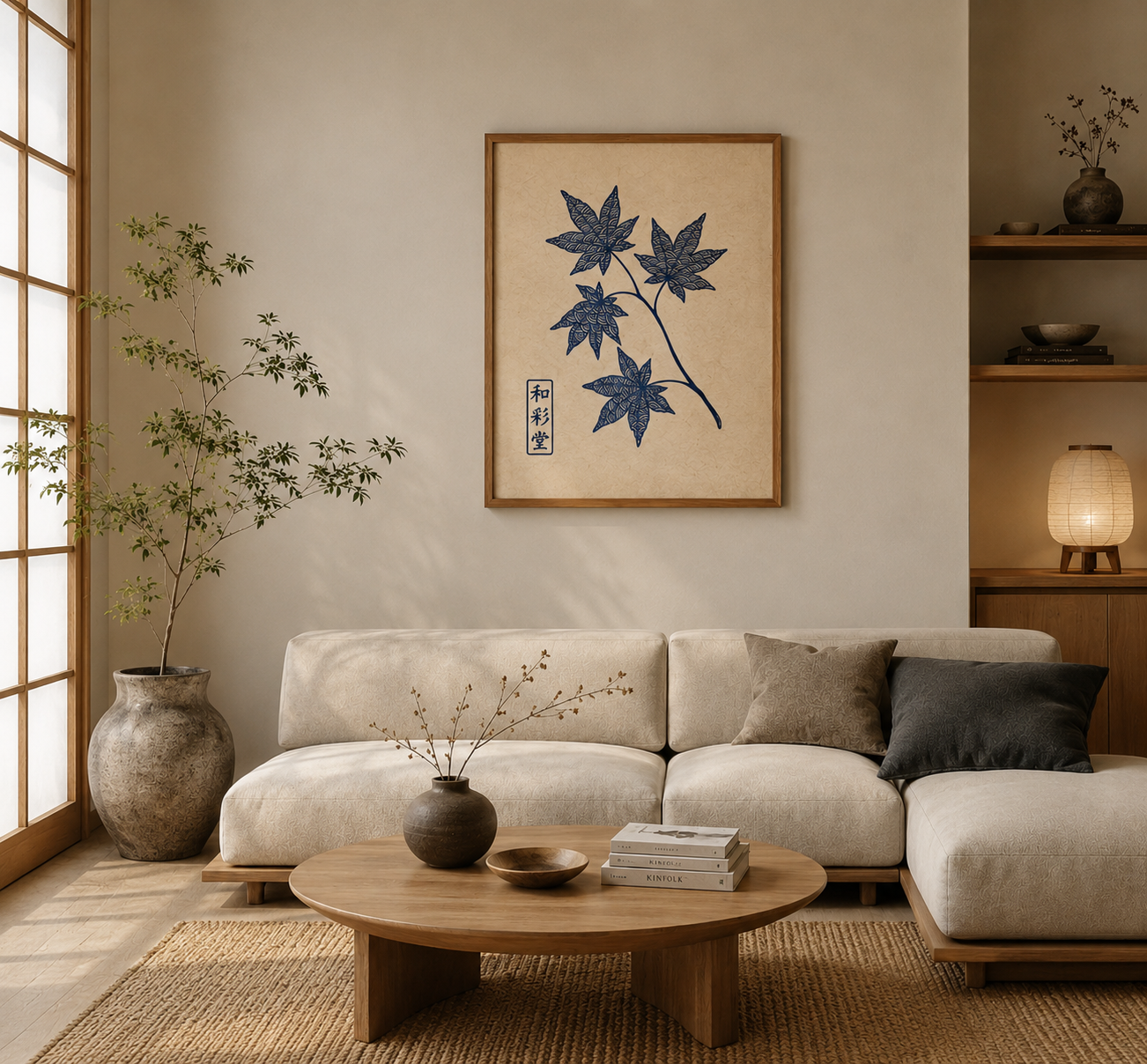 Japandi Maple Leaf Printable Wall Art